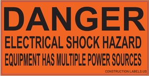 MULTIPLE POWER SOURCES DANGER LABELS